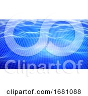Poster, Art Print Of 3d Digital Network Background With Flowing Grid