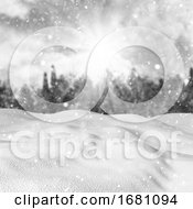 Poster, Art Print Of 3d Snow Against A Defocussed Winter Landscape