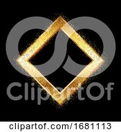 Poster, Art Print Of Gold Diamond Frame On Glitter