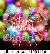 Poster, Art Print Of Happy Birthday Balloons Background