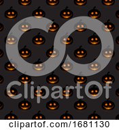 Poster, Art Print Of Halloween Pumpkin Pattern Background