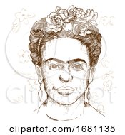 Poster, Art Print Of Sketched Portrait Of Frida Kahlo