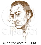Poster, Art Print Of Sketched Portrait Of Salvador Dali