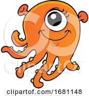 Poster, Art Print Of Cute Orange Monster