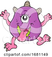 Poster, Art Print Of Cute Purple Monster