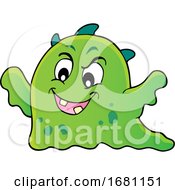 Poster, Art Print Of Cute Green Monster