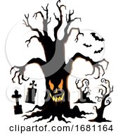 Poster, Art Print Of Creepy Tree In A Cemetery