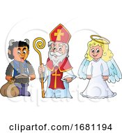 Saint Nicholas Angel And Krampus