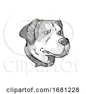 Poster, Art Print Of Greater Swiss Mountain Dog Breed Cartoon Retro Drawing