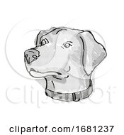 Poster, Art Print Of Blue Lacy Dog Breed Cartoon Retro Drawing