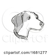 Poster, Art Print Of Beagle Dog Breed Cartoon Retro Drawing