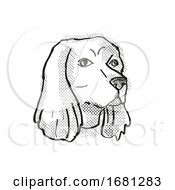 Poster, Art Print Of Cocker Spaniel Dog Breed Cartoon Retro Drawing