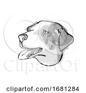 Poster, Art Print Of Appenzeller Sennenhunde Dog Breed Cartoon Retro Drawing