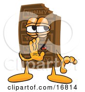 Clipart Picture Of A Chocolate Candy Bar Mascot Cartoon Character Whispering And Gossiping by Toons4Biz