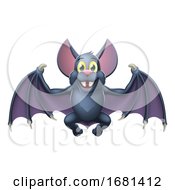 Bat Cute Halloween Vampire Animal Cartoon by AtStockIllustration