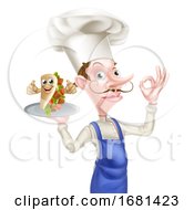 Cartoon Kebab Chef by AtStockIllustration