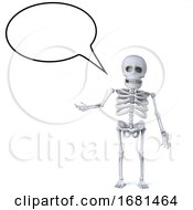 3d Skeleton With Empty Speech Bubble
