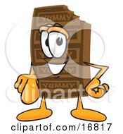Poster, Art Print Of Chocolate Candy Bar Mascot Cartoon Character Pointing At The Viewer
