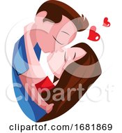 Poster, Art Print Of Girl And Boy Kissing