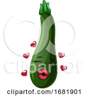 Poster, Art Print Of Cartoon Courgettes In Love