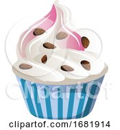 Poster, Art Print Of Fruity Cupcake With Chocolate Chip