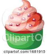 Poster, Art Print Of Redvelvet Cupcake With Chocolate Frosting