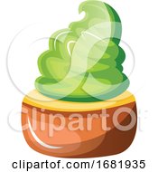 Poster, Art Print Of Chocolate Cupcake With Green Whipped Cream