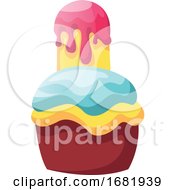 Poster, Art Print Of Double Frosted Cupcake