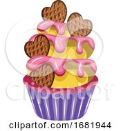 Colorful Cupcake With Cookies