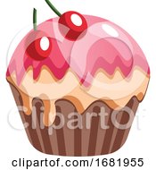 Poster, Art Print Of Chocolate Cupcake With Cherries