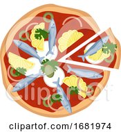 Poster, Art Print Of Sardine And Citrus Pizza