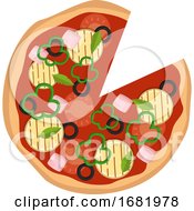 Poster, Art Print Of Pizza With Colorful Vegetables