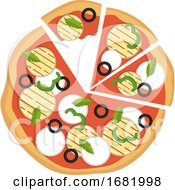 Poster, Art Print Of Colorful Vegetarian Pizza