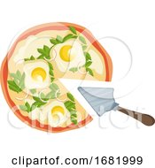 Poster, Art Print Of Pizza With Eggs