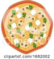 Poster, Art Print Of Feta And Mushroom Pizza