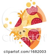 Poster, Art Print Of Couple Of Salami Pizza Slices