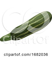 Poster, Art Print Of Dark And Light Green Cartoon Courgettes
