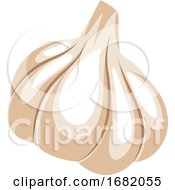 Poster, Art Print Of White Cartoon Garlic