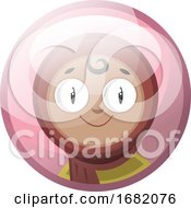 Poster, Art Print Of Cartoon Character Of A Smiling Arab Girl In A Hijab