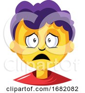 Poster, Art Print Of Young Boy With Purple Hair Is Depressed