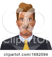 Poster, Art Print Of Guy In A Suite Wiyh Mustaches