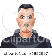 Poster, Art Print Of Boy With Moustaches And Short Hair