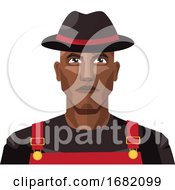 Poster, Art Print Of African Male Wearing Black Hat