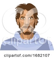 Poster, Art Print Of Guy With Beard And Long Hair