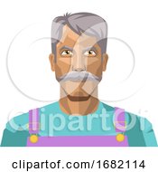 Poster, Art Print Of Older Man With Moustaches