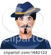 Poster, Art Print Of Guy Wearing A Blue Hat And Shirt