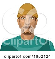 Poster, Art Print Of Guy With A Goatee Beard Wearing A Brown Hat