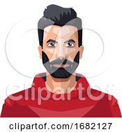 Poster, Art Print Of Guy With A Full Beard In The Red Shirt