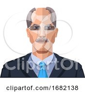Poster, Art Print Of Older Man With Mustaches Wearing Glasses