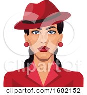 Poster, Art Print Of Beautiful Girl With Red Hat